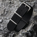 Horlo Ribbed Nylon NATO Strap – Black | 18mm, 20mm & 22mm