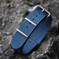 Horlo Ribbed Nylon NATO Strap – Blue | 18mm, 20mm & 22mm