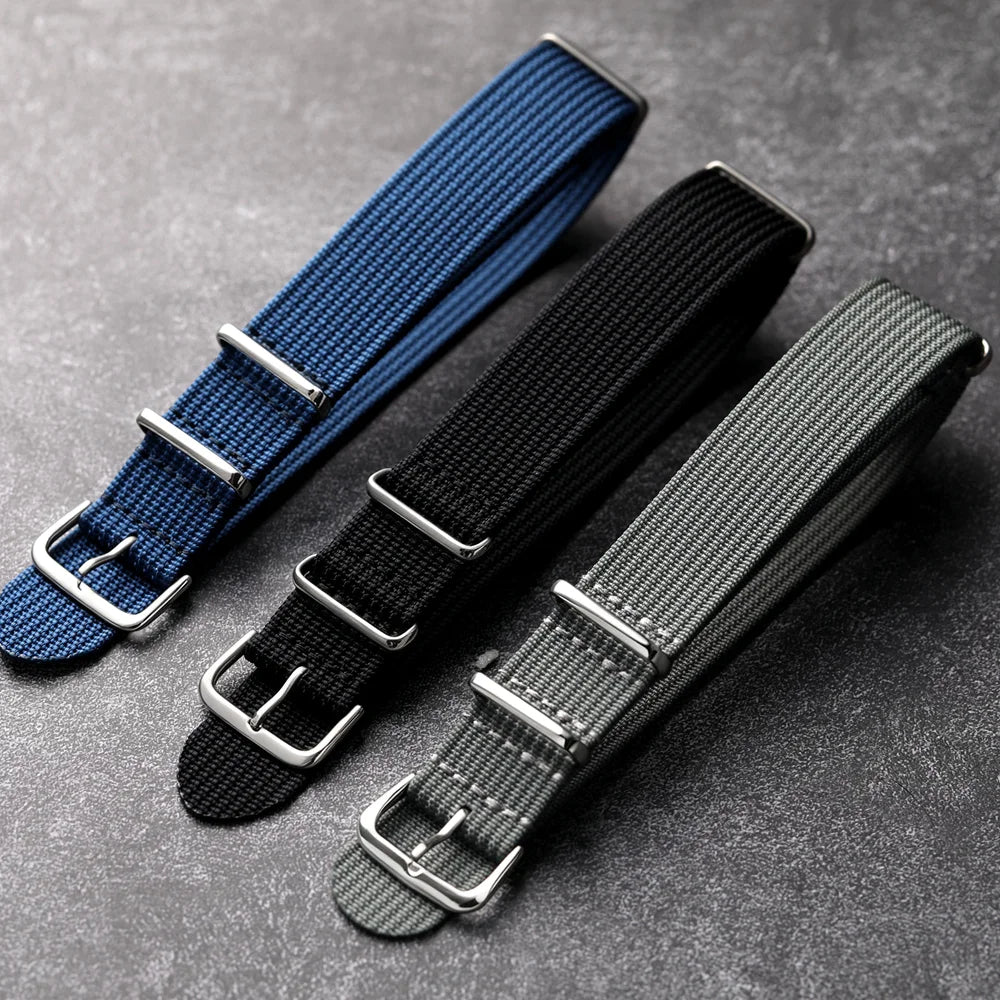 Horlo Ribbed Nylon NATO Strap – Green | 18mm, 20mm & 22mm