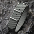 Horlo Ribbed Nylon NATO Strap – Grey | 18mm, 20mm & 22mm